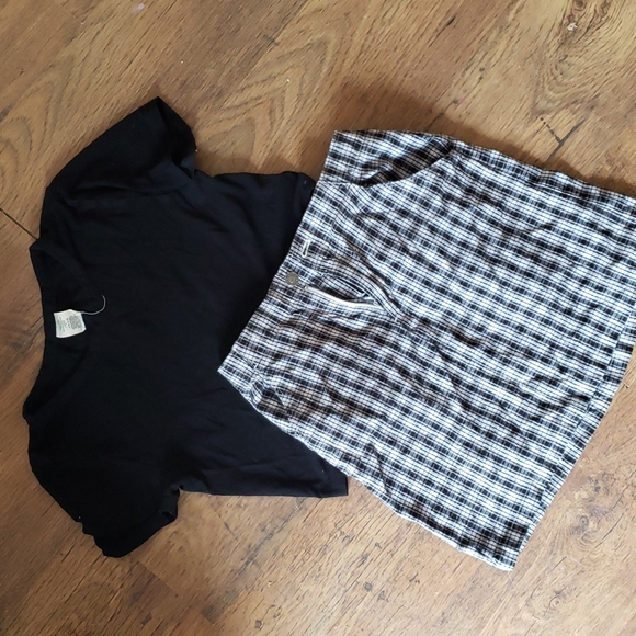 2 items; plaid skirt & crop top - Picture 1 of 4